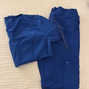 Jaanuu Royal Blue Scrub Set Medium Tall